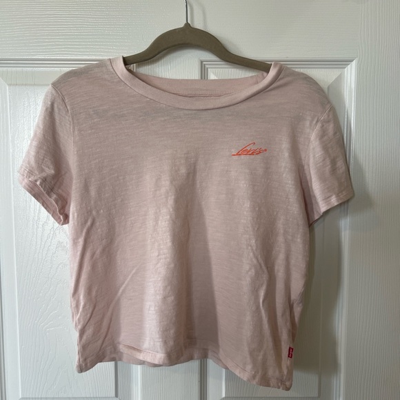 Levi’s Pink Logo Short Sleeve T-Shirt Women’s Size Medium - Picture 1 of 4